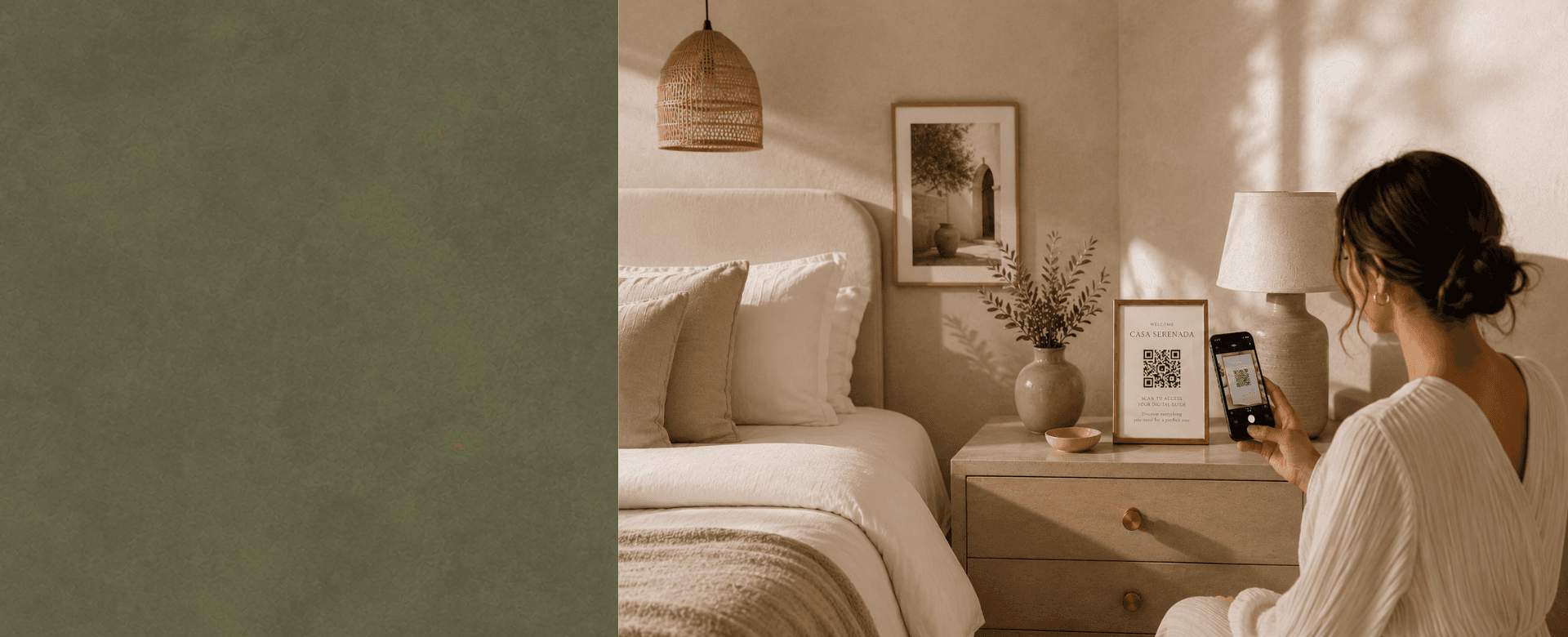 Guest scanning QR code